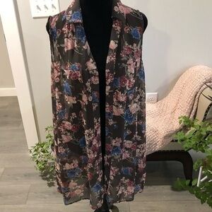 Pleione Floral Sleeveless Cover Up Size M